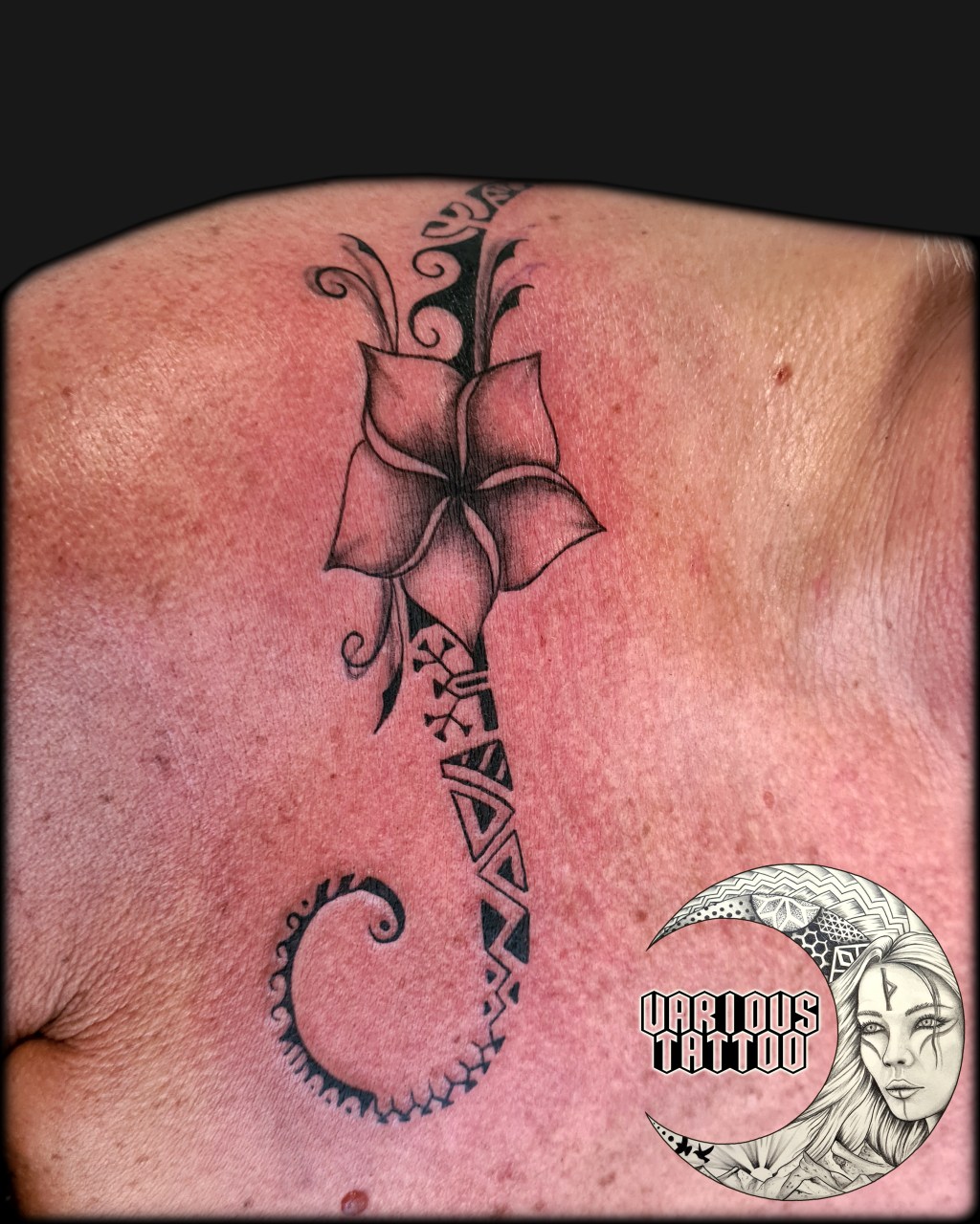 Tatouage polynésien (épaule&nbsp;femme)