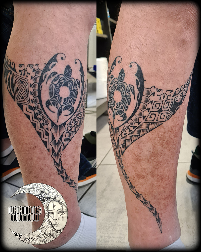 Tortue et raie&nbsp;polynésien